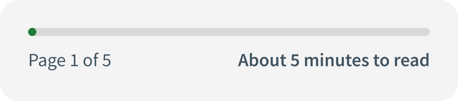 Animation showing an increasing progress bar. It is one continuous bar which increases in length depended on the length of the page. 
